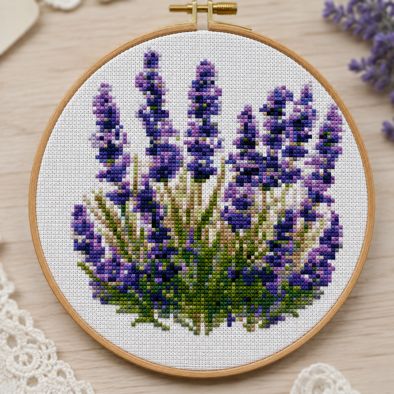 Lavender Bloom Cross Stitch Kit