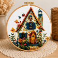 Cottage Cross Stitch Kit with Hoop