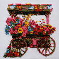 Cross Stitch Kit  – Flower Cart in Bloom