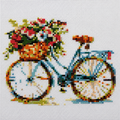 Cross Stitch Kit  – Floral Bicycle Basket