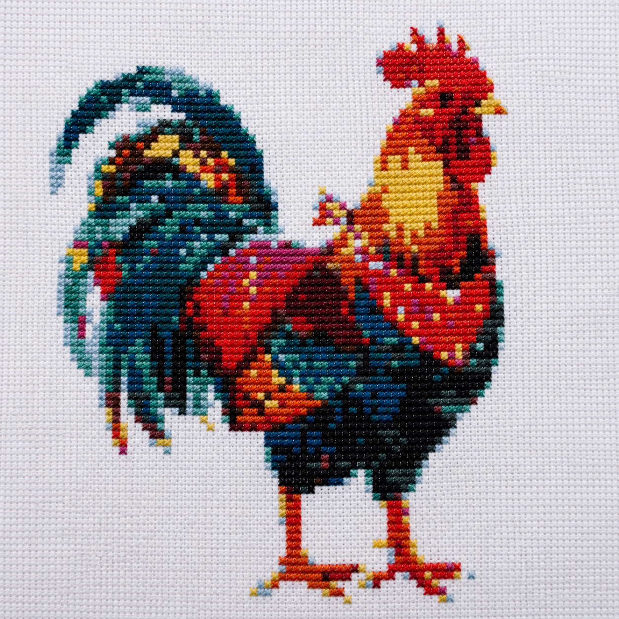 Cross Stitch Kit  – Colorful Farm Rooster