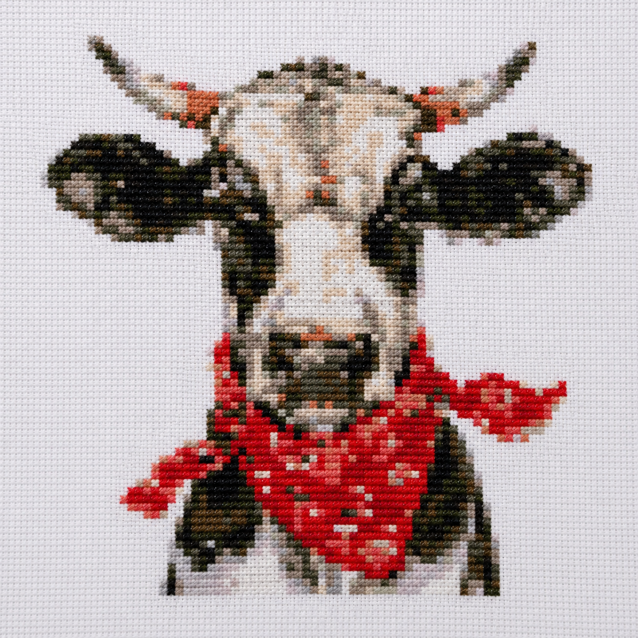 Cross Stitch Kit #1020 – Cow with Red Bandana