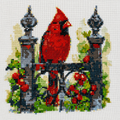 Cross Stitch Kit  – Cardinal at the Garden Gate
