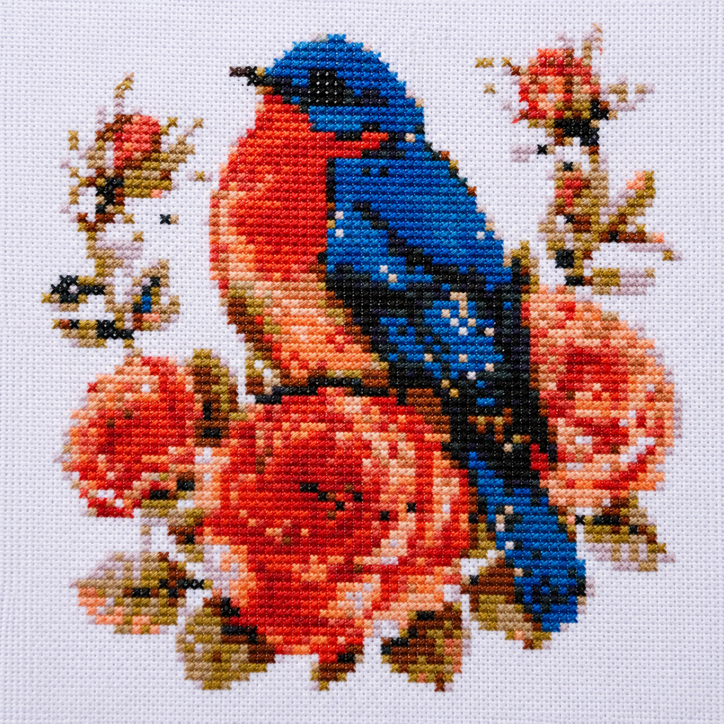 Cross Stitch Kit  – Bluebird and Roses