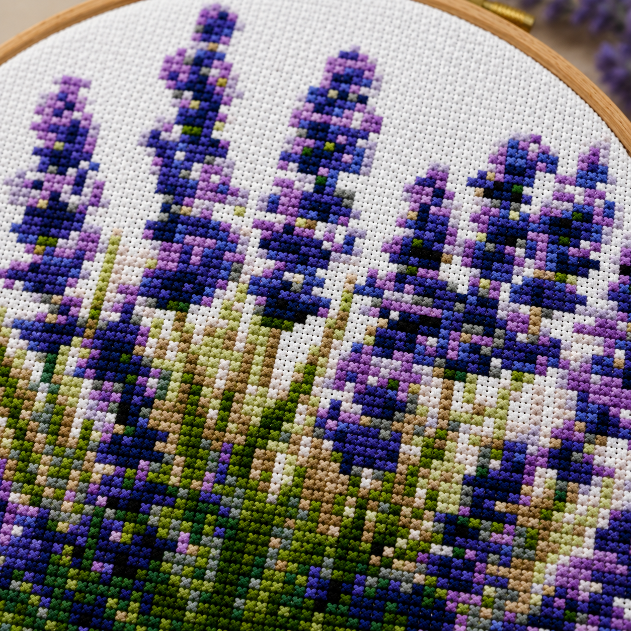Lavender Bloom Cross Stitch Kit