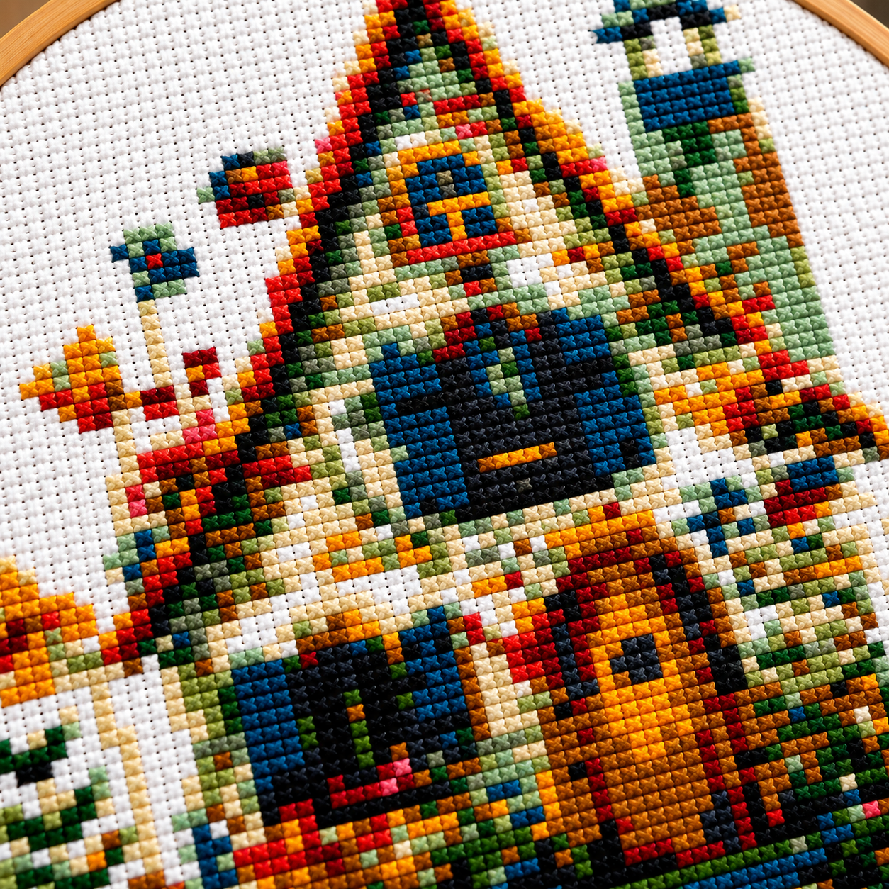 Cottage Cross Stitch Kit with Hoop