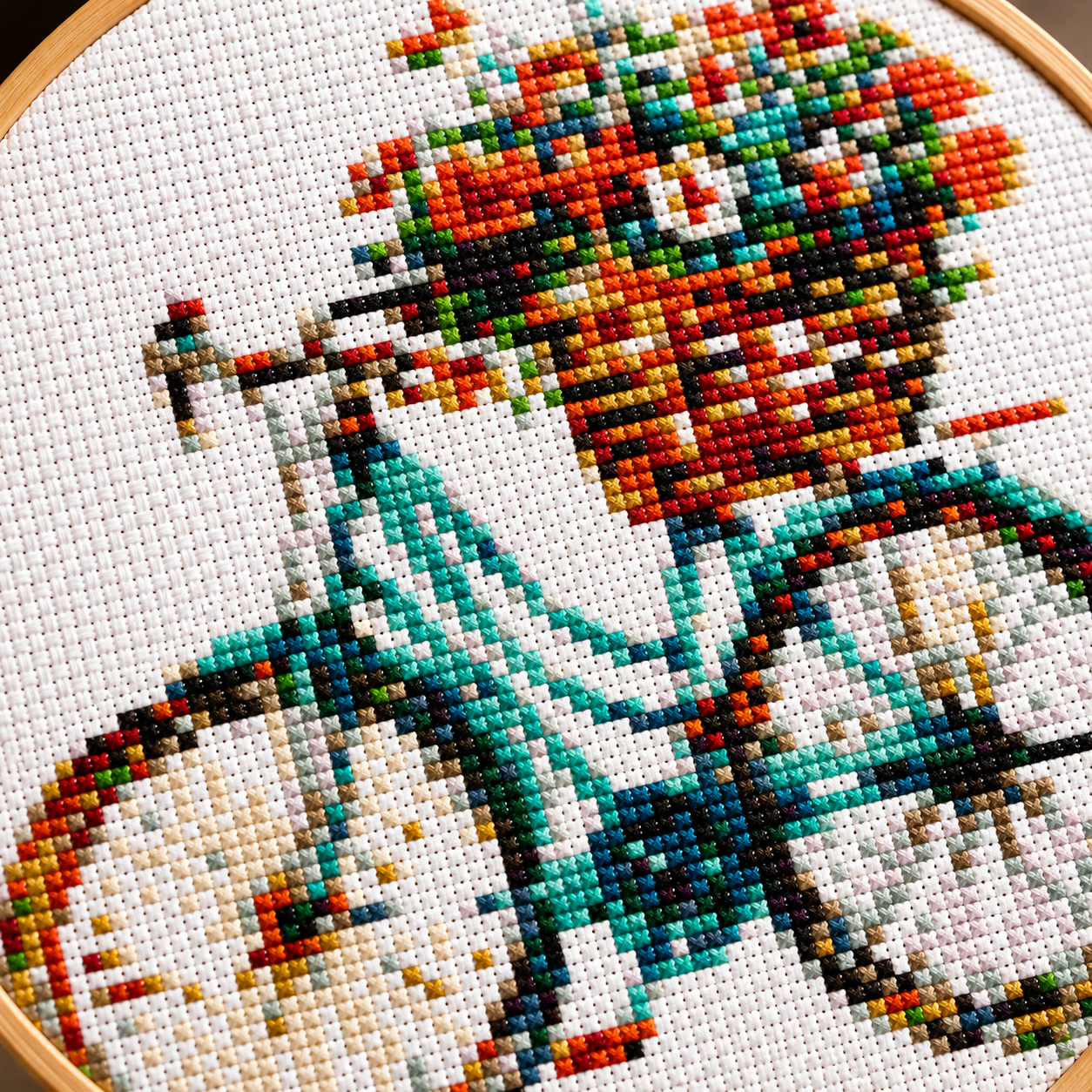Vintage Floral Bicycle Cross Stitch Kit