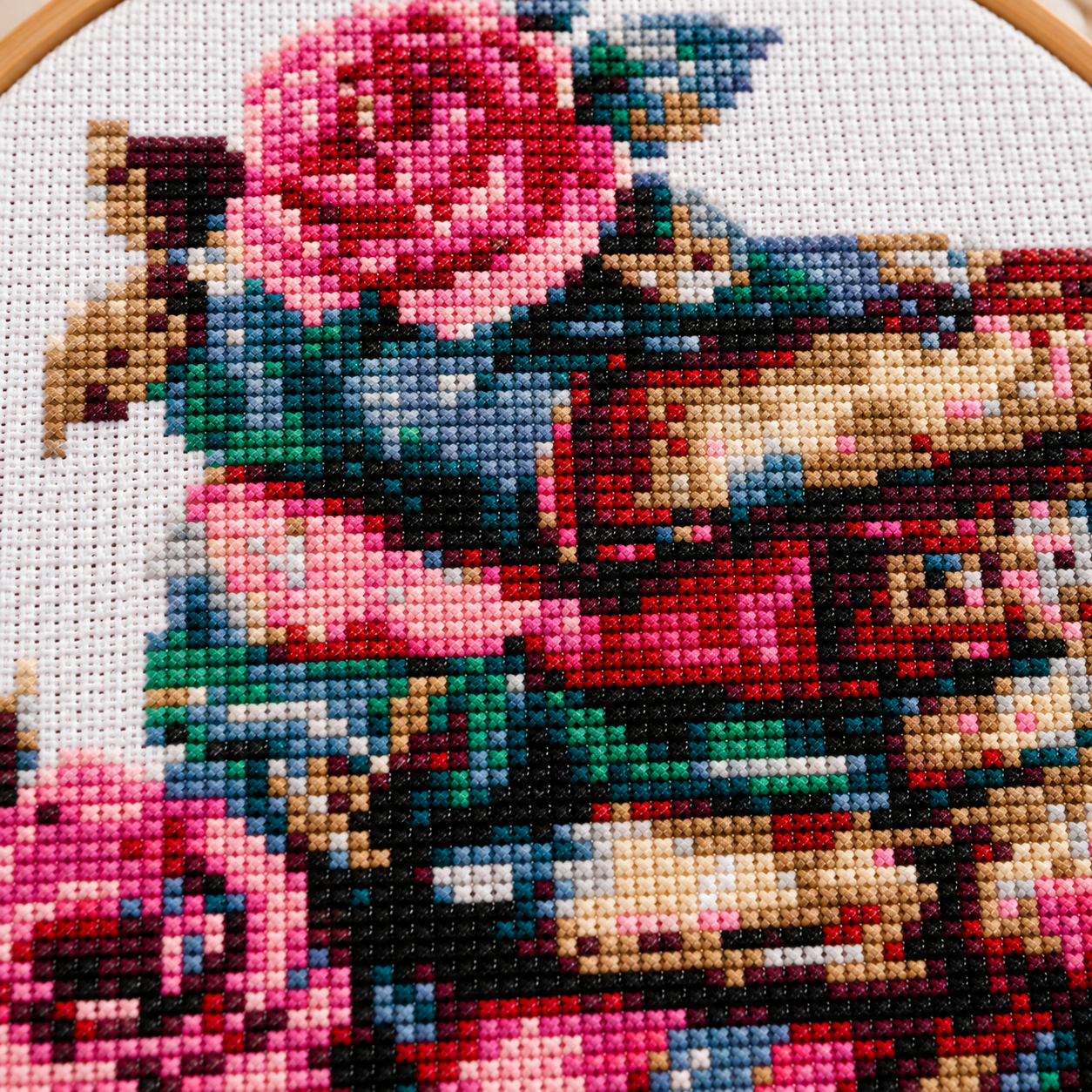 Vintage Books & Roses Cross Stitch Kit