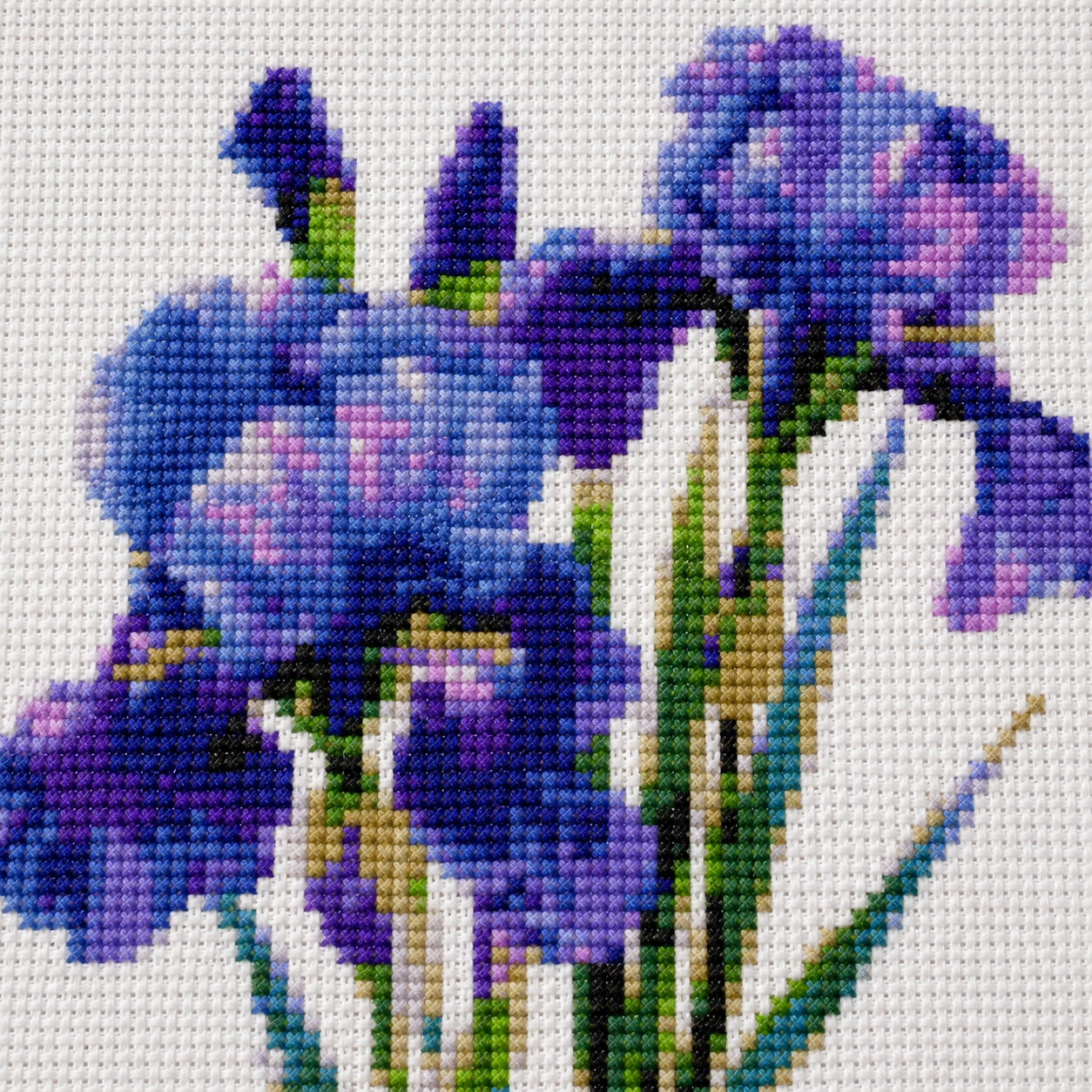 Cross Stitch Kit  – Purple Iris Bouquet
