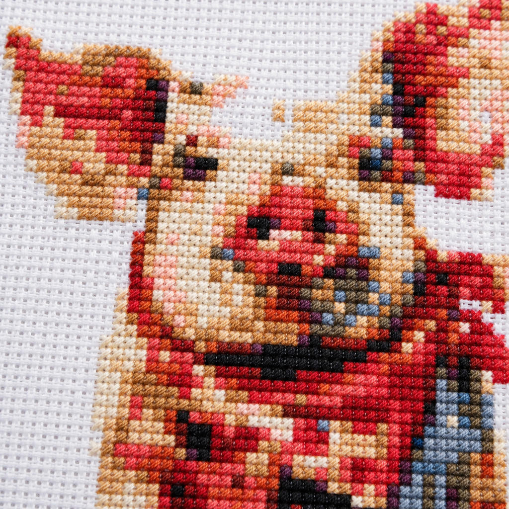 Cross Stitch Kit – Piglet with Red Bandana