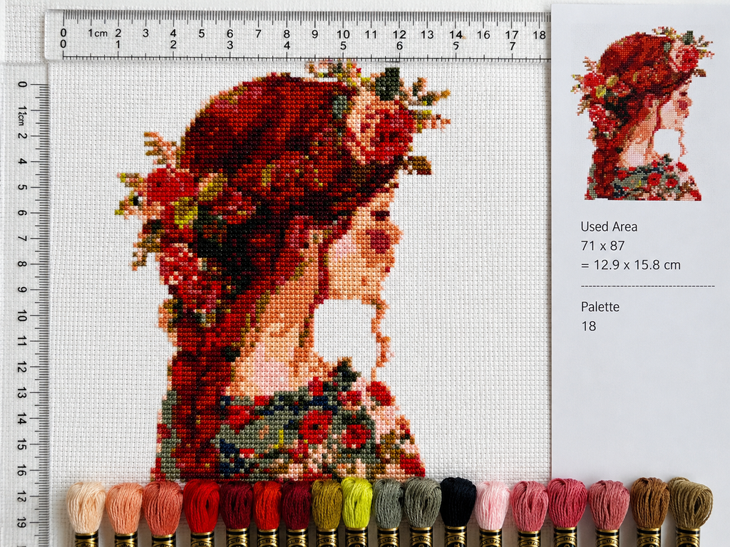Rose Garden Girl Cross Stitch Kit