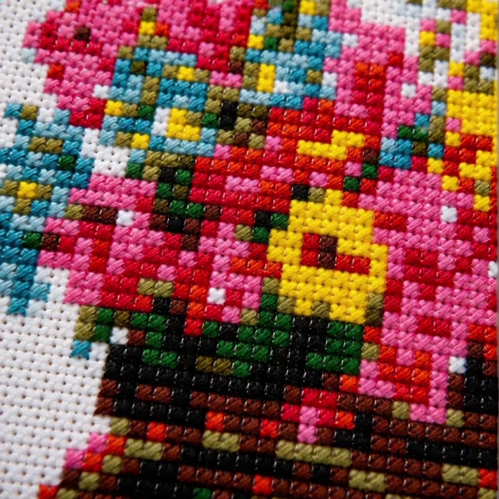 Cross Stitch Kit  – Flower Cart in Bloom