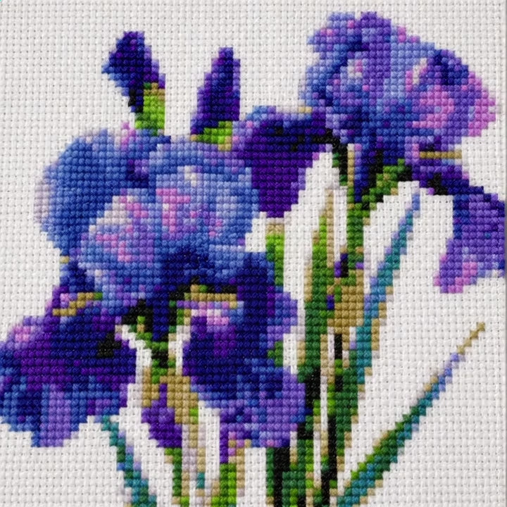 Cross Stitch Kit  – Purple Iris Bouquet